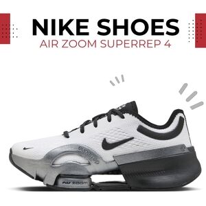 Nike Women's Zoom SuperRep 4 Next Nature Premium Training Shoes White/Black Sz 8